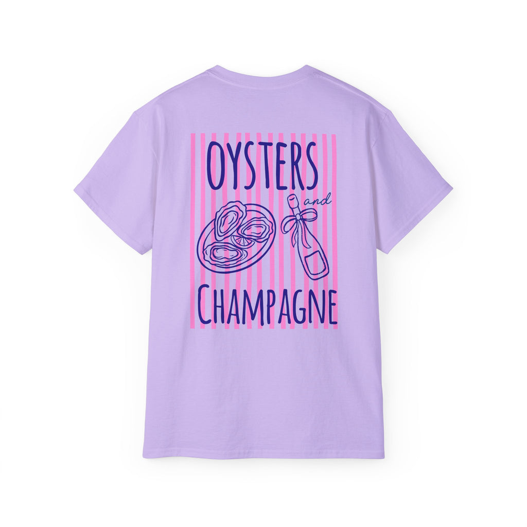 Oysters & Champagne Graphic Tee — Nautical Seafood Festival Shirt