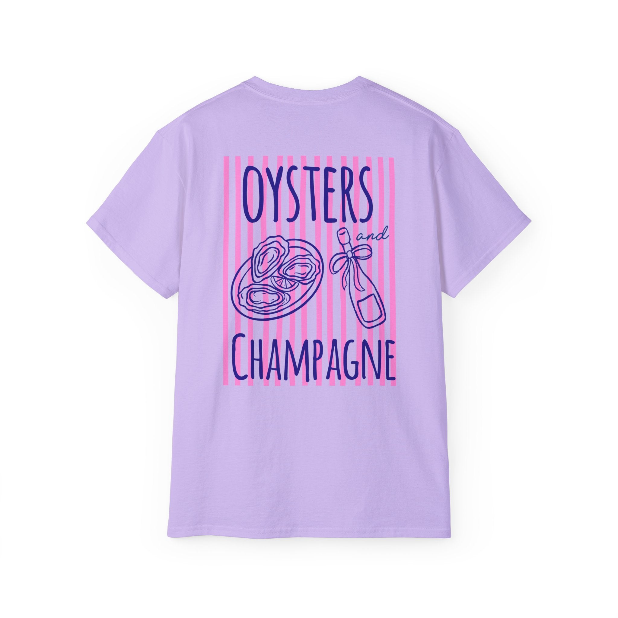 Oysters & Champagne Graphic Tee — Nautical Seafood Festival Shirt