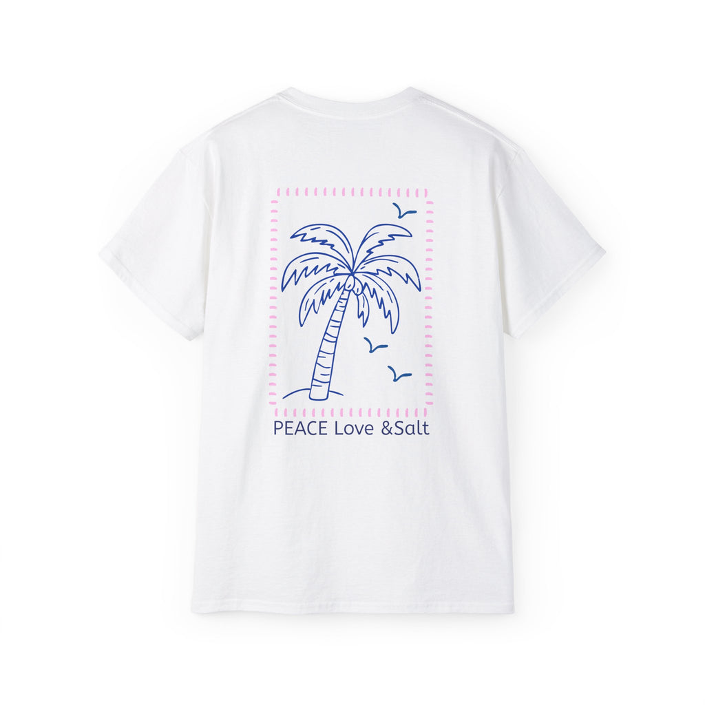 Palm Tree Tee — "PEACE Love & Salt" Beach Graphic T-Shirt Peace Love & Salt Collection