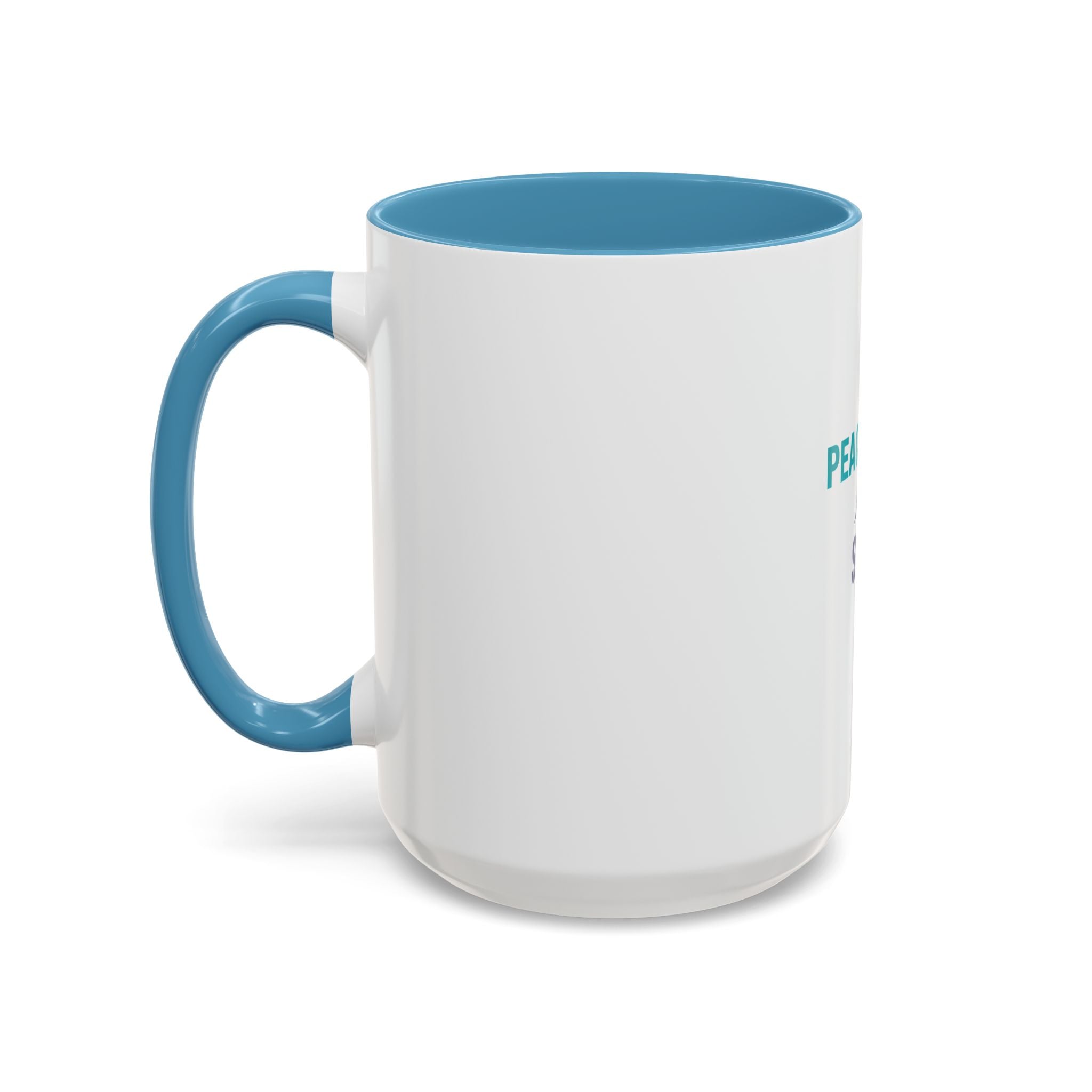 Peace • Love • Salt Accent Coffee Mug — Beach Wave Ceramic Cup (11/15 oz)