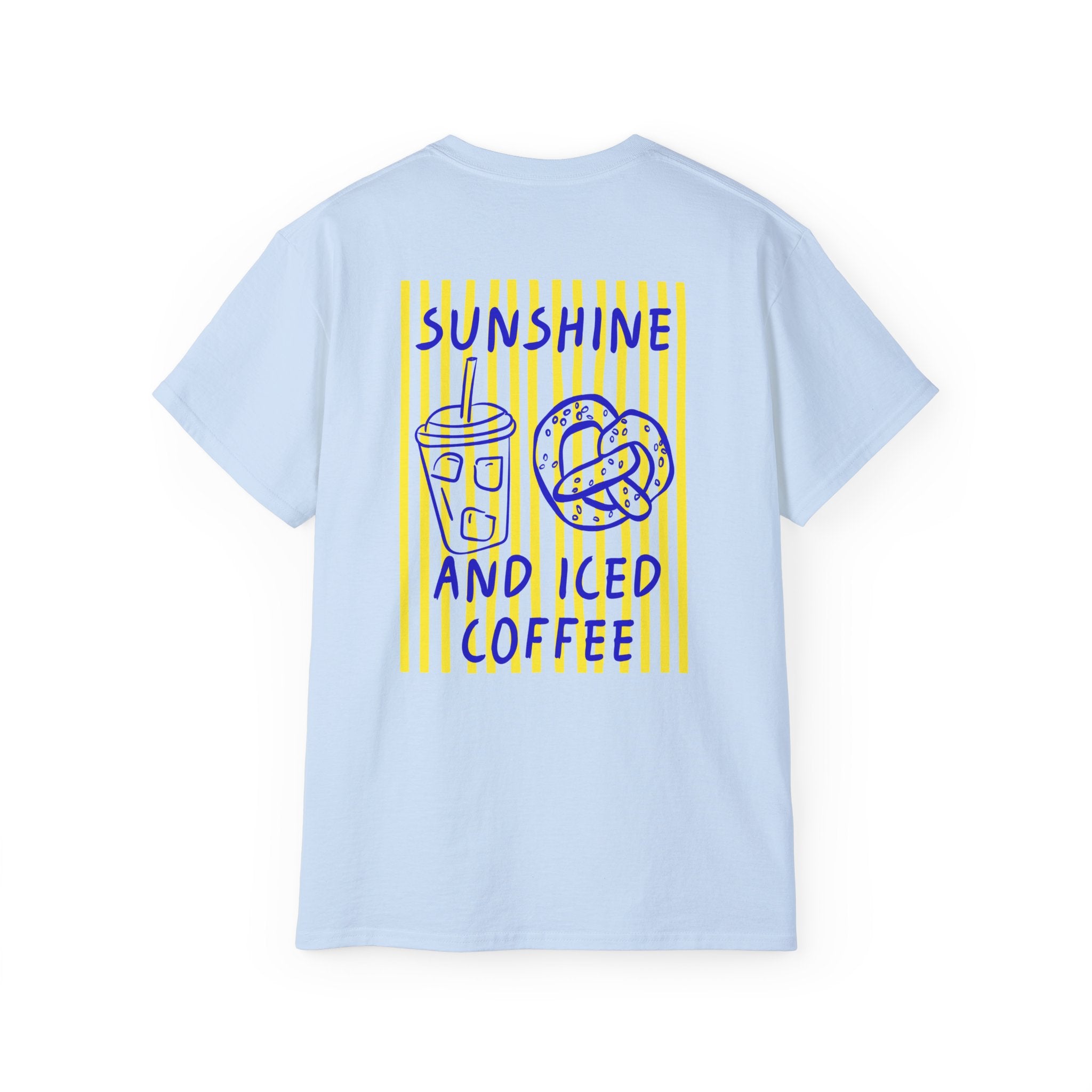 Sunshine and Iced Coffee T-Shirt — Cute Coffee & Pretzel Graphic Tee Sunshine Collection