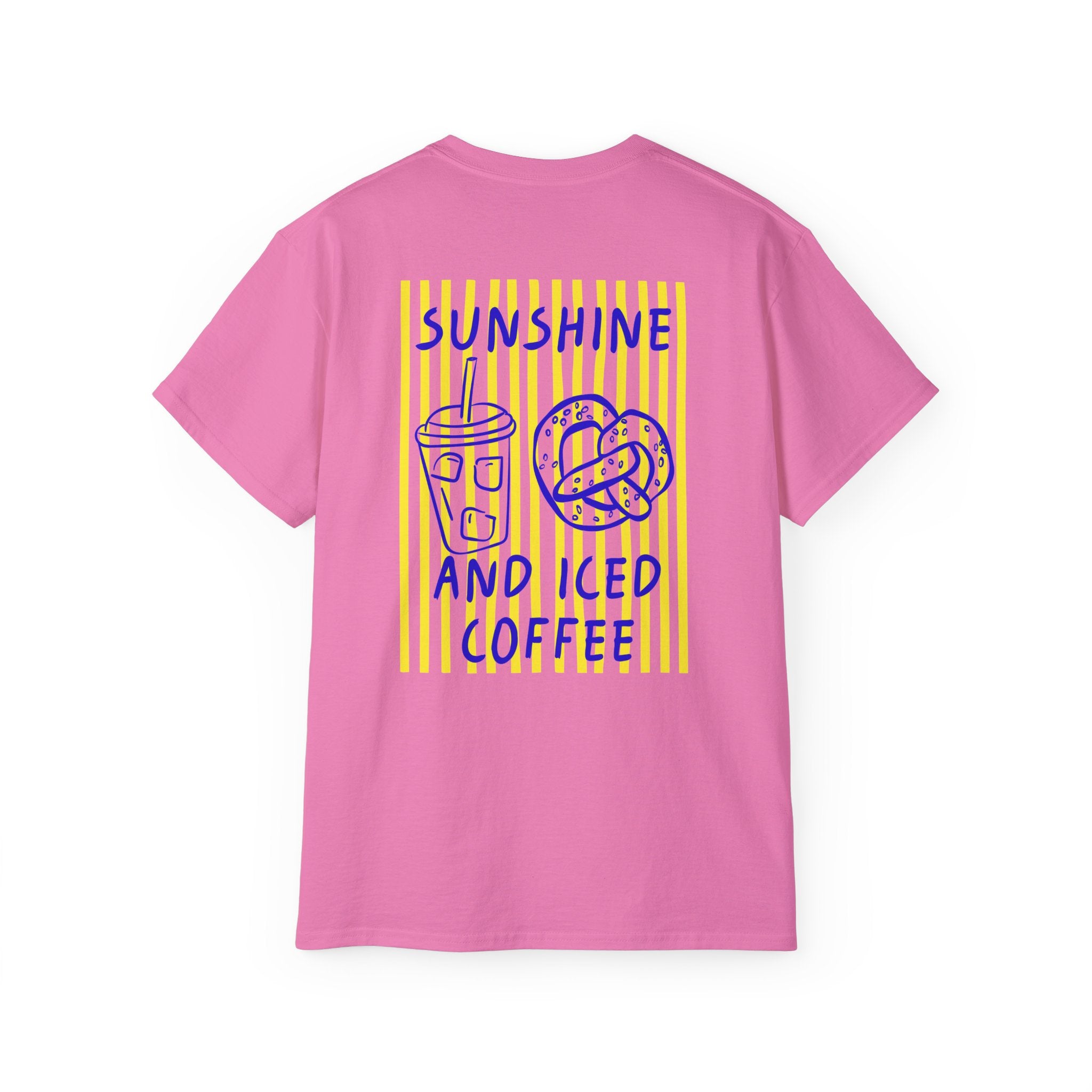 Sunshine and Iced Coffee T-Shirt — Cute Coffee & Pretzel Graphic Tee Sunshine Collection