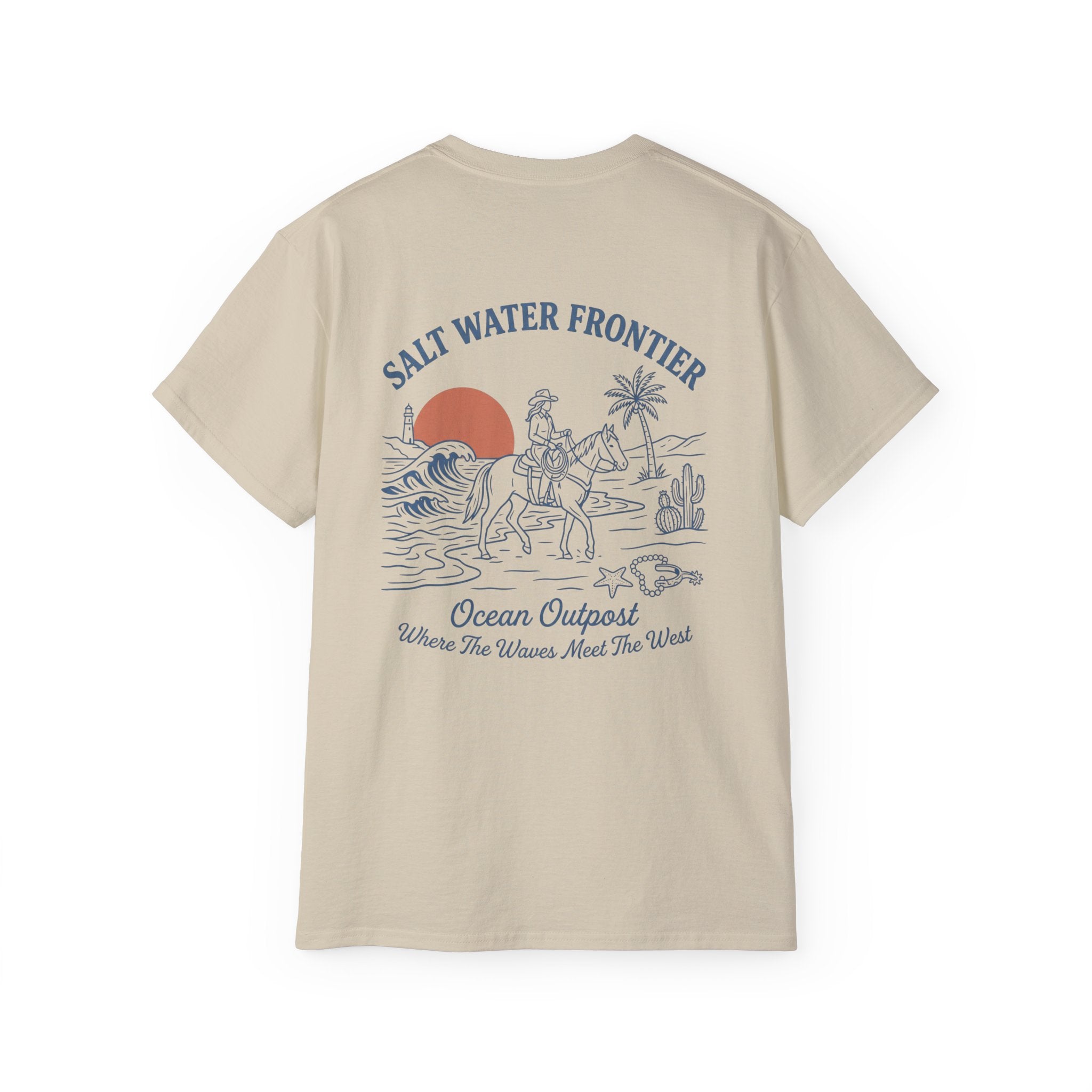 Salt Water Frontier Tee — Ocean Outpost Coastal Graphic T-Shirt Coastal Cowgirl