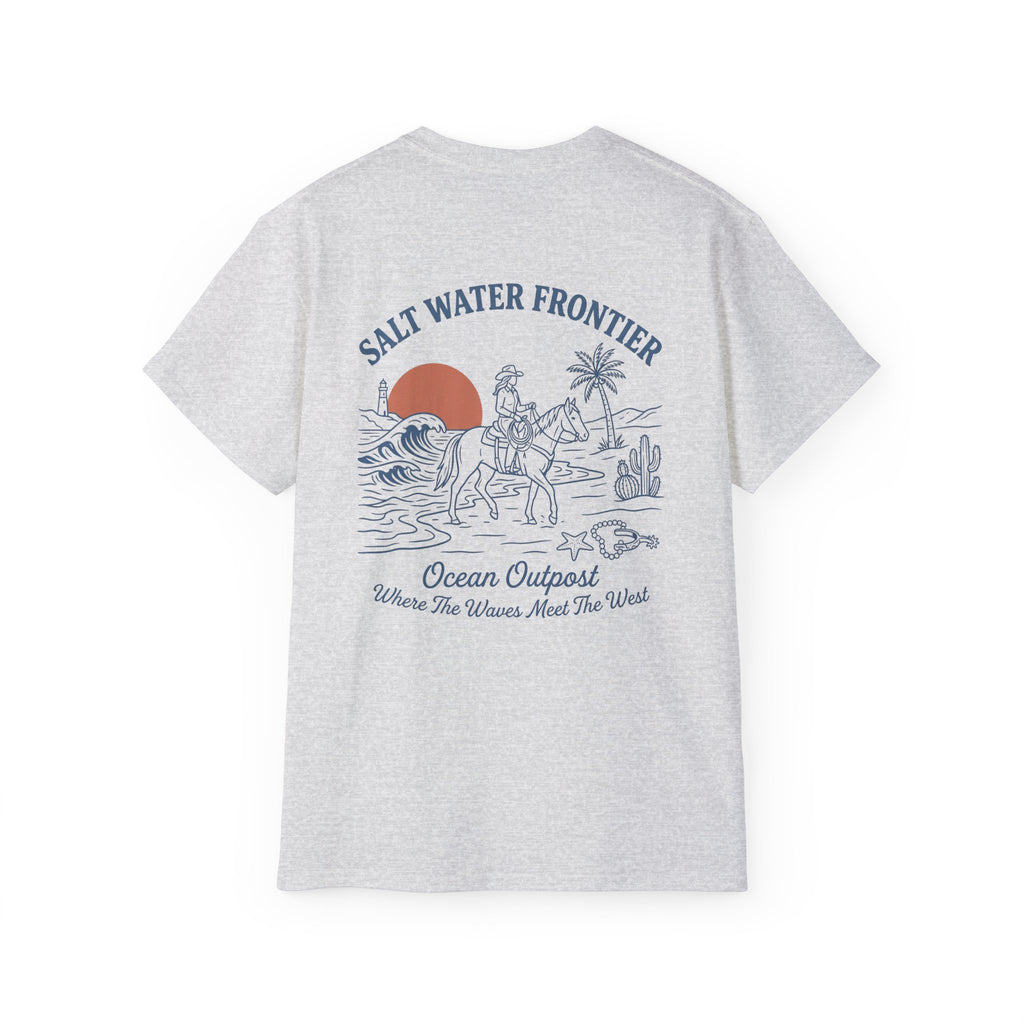 Salt Water Frontier Tee — Ocean Outpost Coastal Graphic T-Shirt Coastal Cowgirl