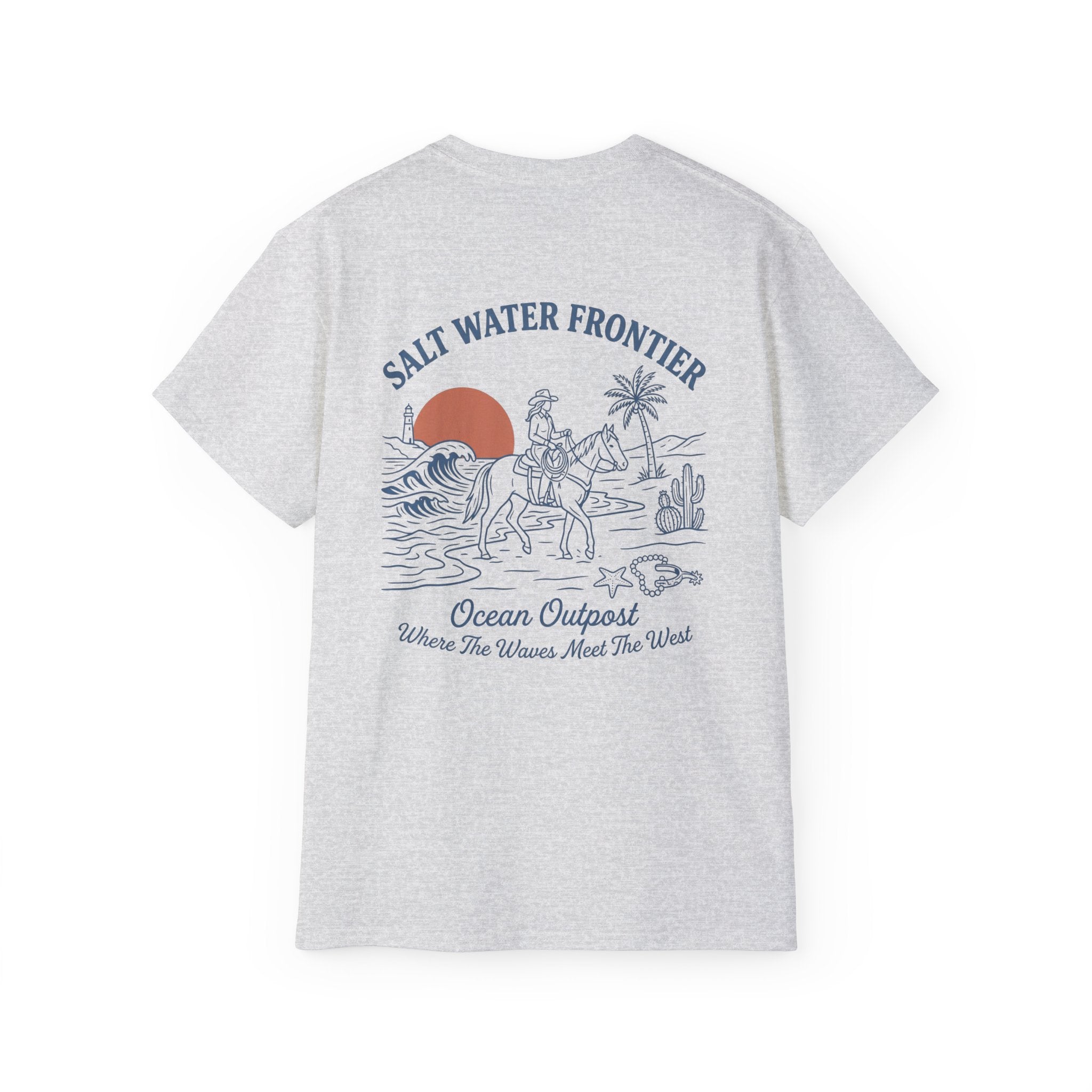Salt Water Frontier Tee — Ocean Outpost Coastal Graphic T-Shirt Coastal Cowgirl