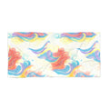 Colorful Swirl Beach Towel — Pastel Rainbow Wave Pattern