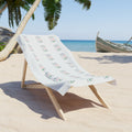 Peace Love Surf Beach Towel — Retro Palm & Wave Icon Pattern PLS Collection