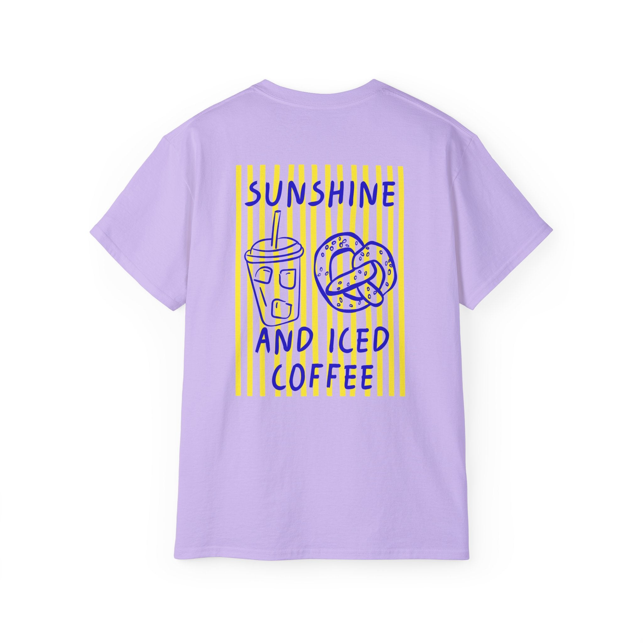 Sunshine and Iced Coffee T-Shirt — Cute Coffee & Pretzel Graphic Tee Sunshine Collection
