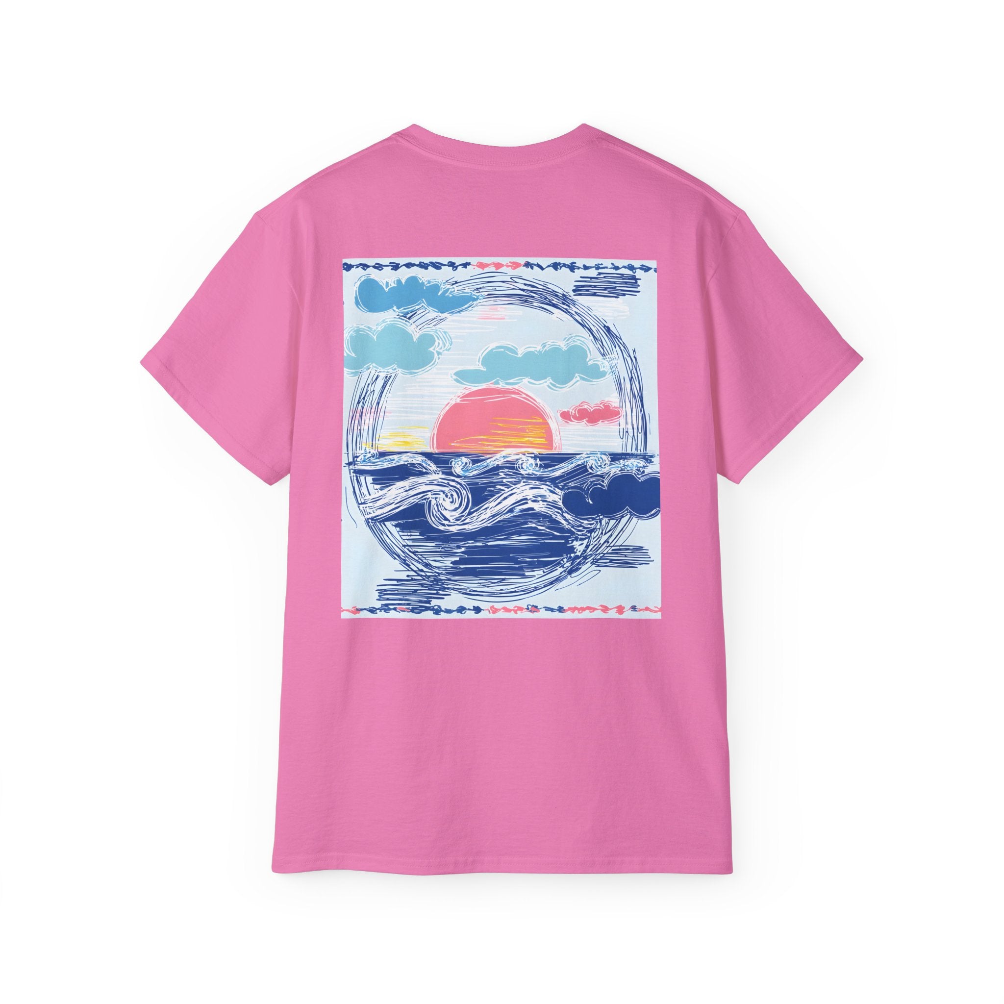 Sunset Wave Tee — Beach Graphic Cotton T-Shirt - Peace Love & salt Collection