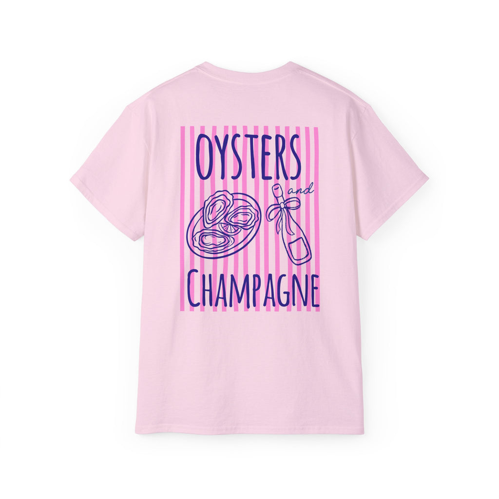 Oysters & Champagne Graphic Tee — Nautical Seafood Festival Shirt