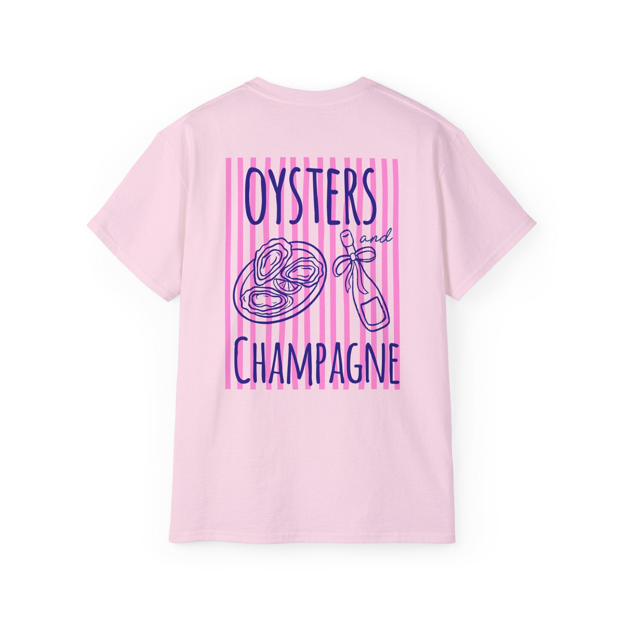 Oysters & Champagne Graphic Tee — Nautical Seafood Festival Shirt