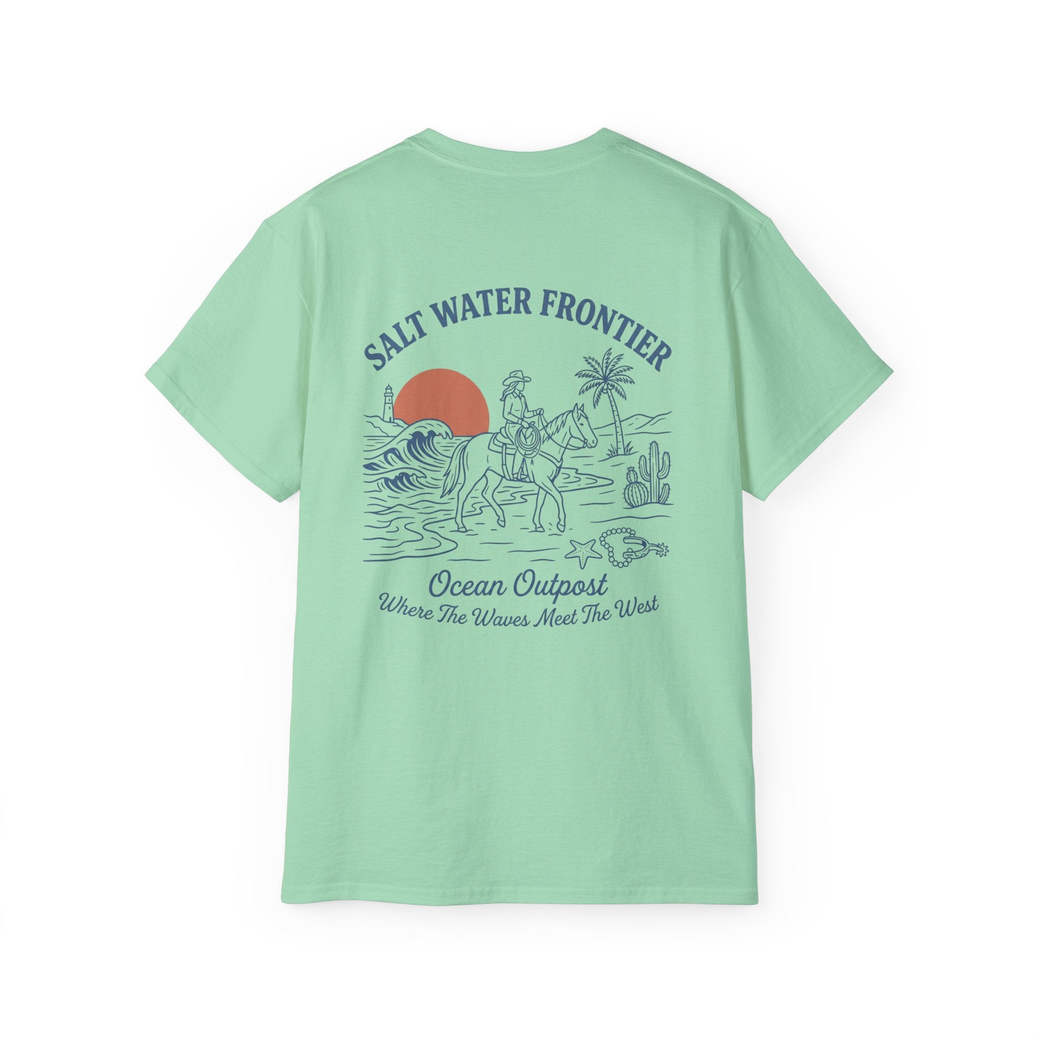 Salt Water Frontier Tee — Ocean Outpost Coastal Graphic T-Shirt Coastal Cowgirl