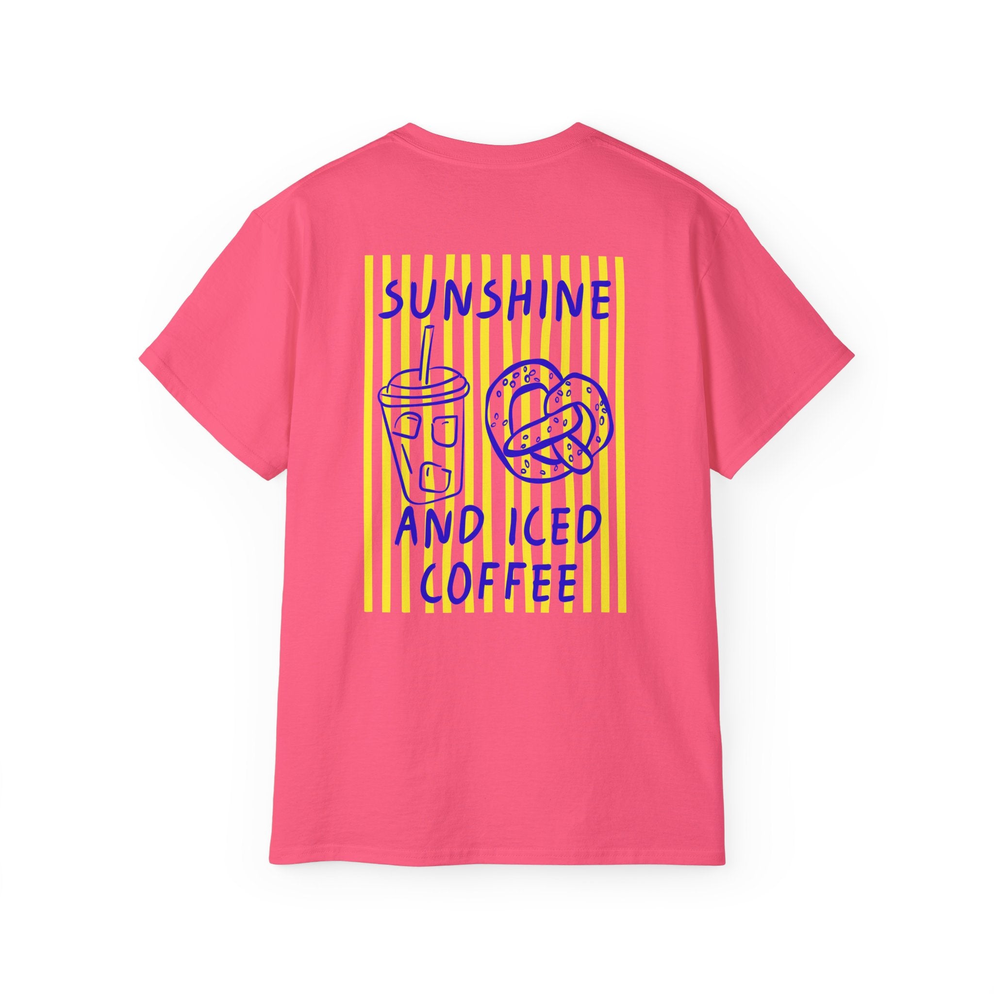 Sunshine and Iced Coffee T-Shirt — Cute Coffee & Pretzel Graphic Tee Sunshine Collection