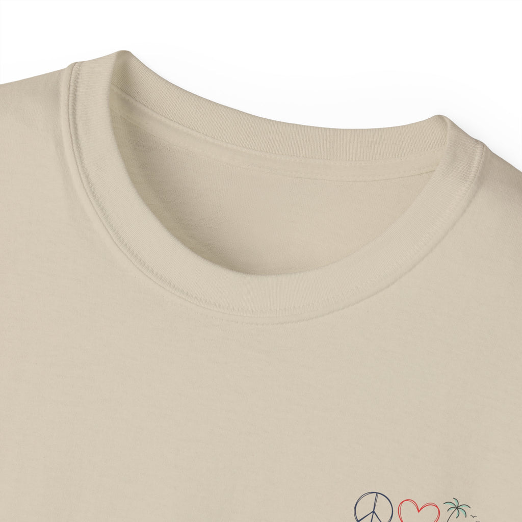 Sunset Wave Tee — Beach Graphic Cotton T-Shirt - Peace Love & salt Collection