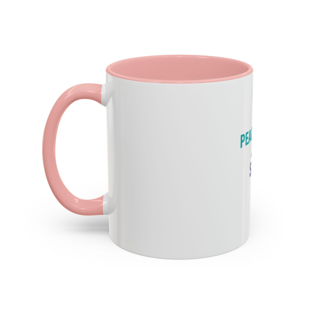 Peace • Love • Salt Accent Coffee Mug — Beach Wave Ceramic Cup (11/15 oz)