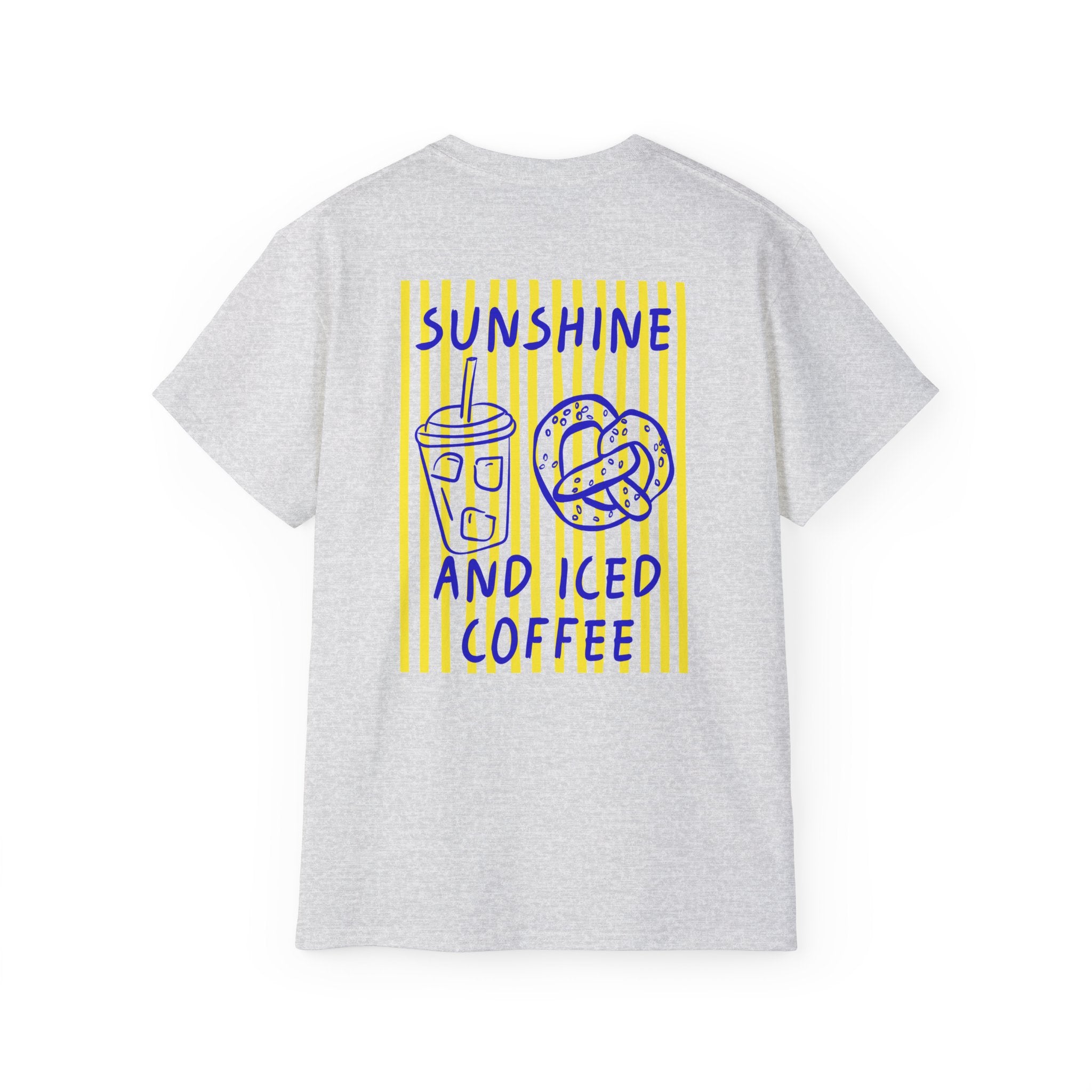 Sunshine and Iced Coffee T-Shirt — Cute Coffee & Pretzel Graphic Tee Sunshine Collection