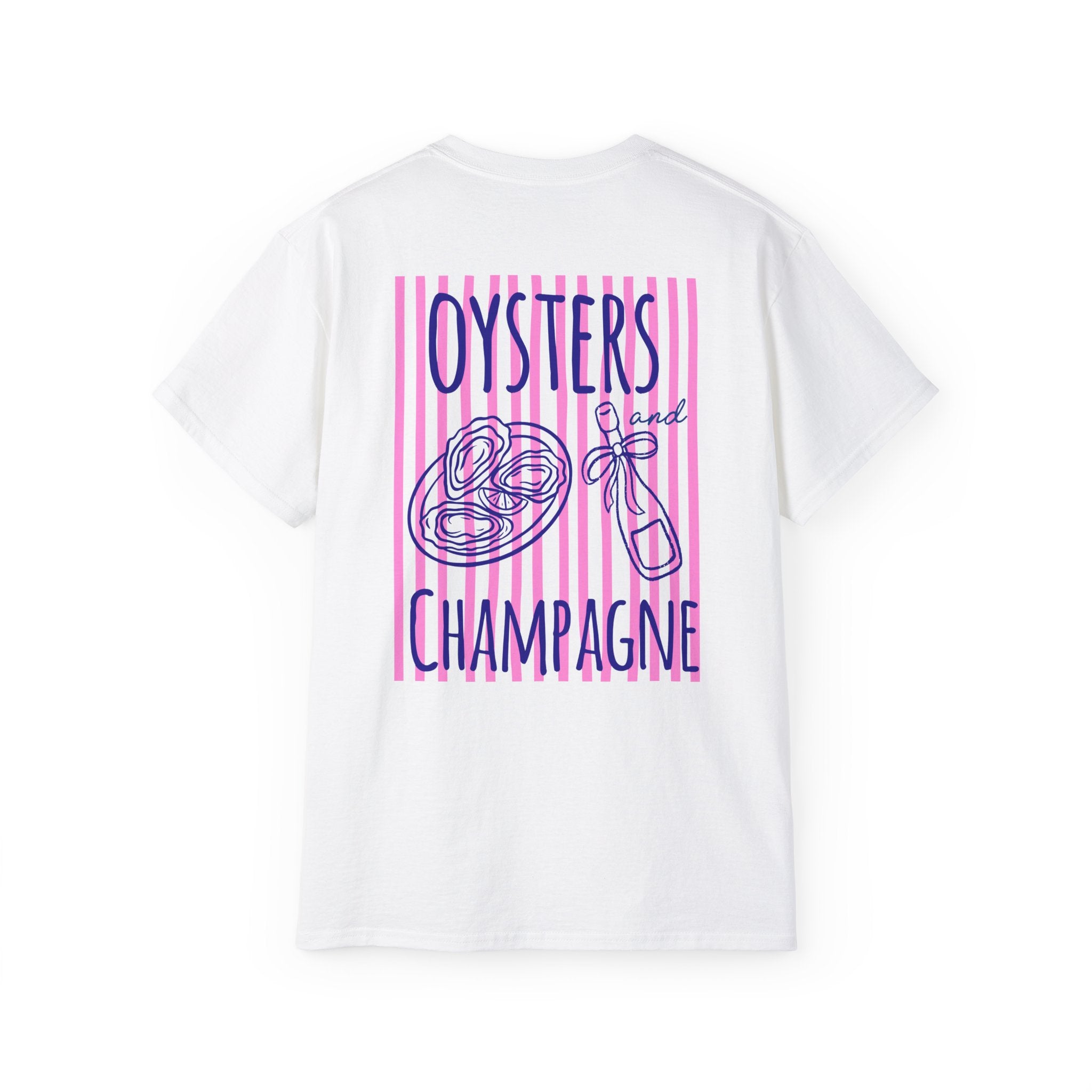 Oysters & Champagne Graphic Tee — Nautical Seafood Festival Shirt