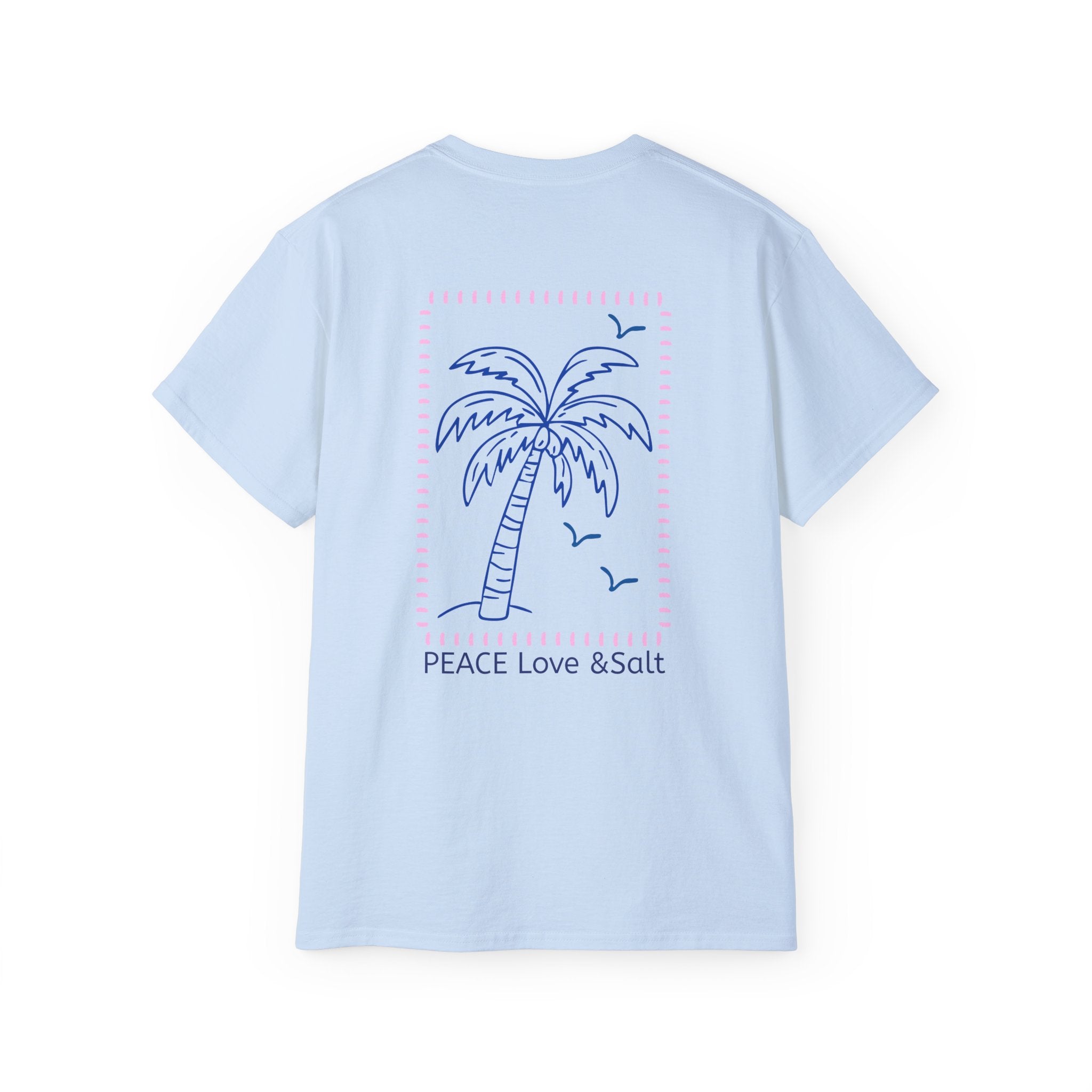 Palm Tree Tee — "PEACE Love & Salt" Beach Graphic T-Shirt Peace Love & Salt Collection