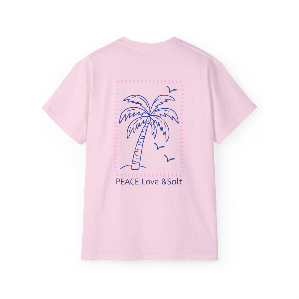 Palm Tree Tee — "PEACE Love & Salt" Beach Graphic T-Shirt Peace Love & Salt Collection