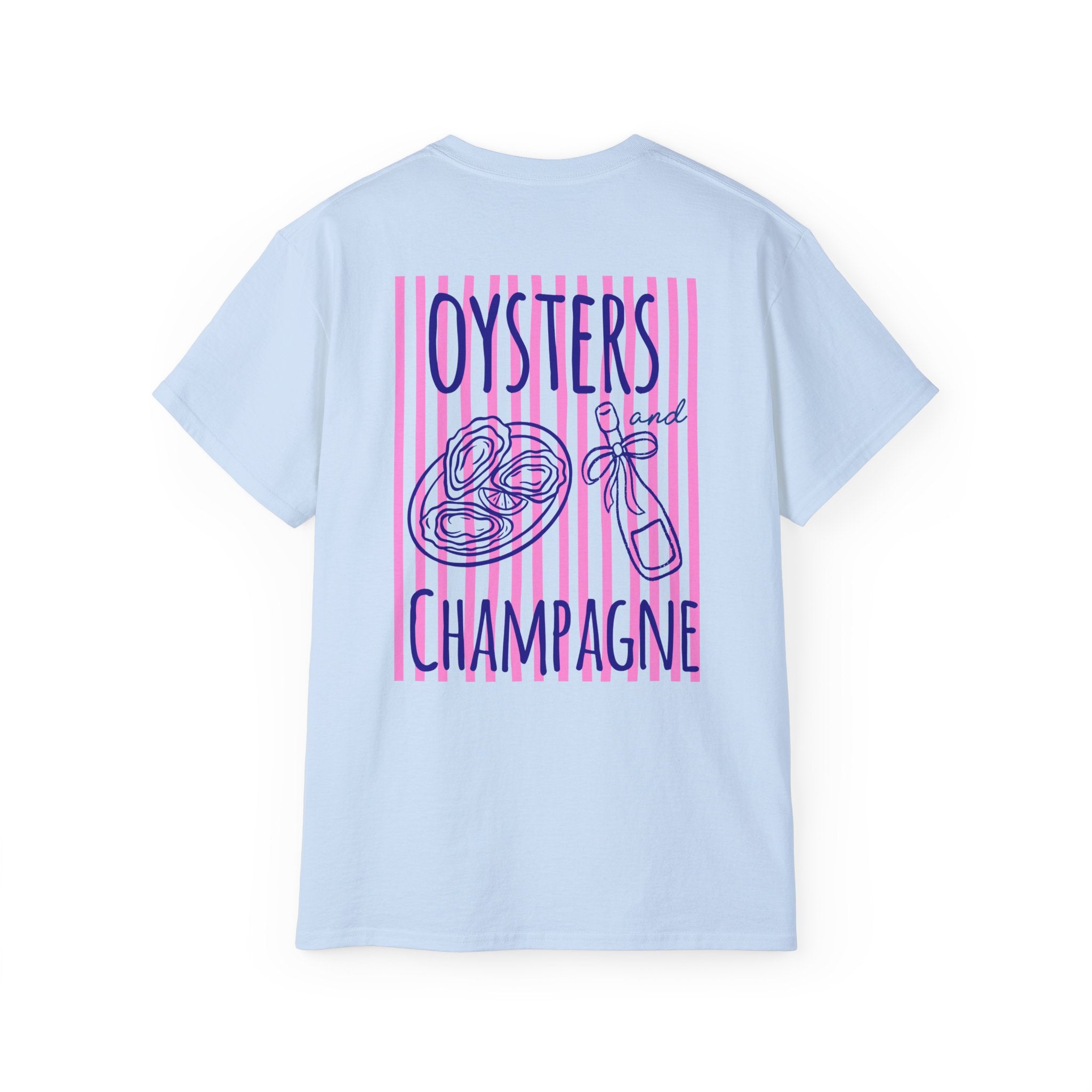 Oysters & Champagne Graphic Tee — Nautical Seafood Festival Shirt