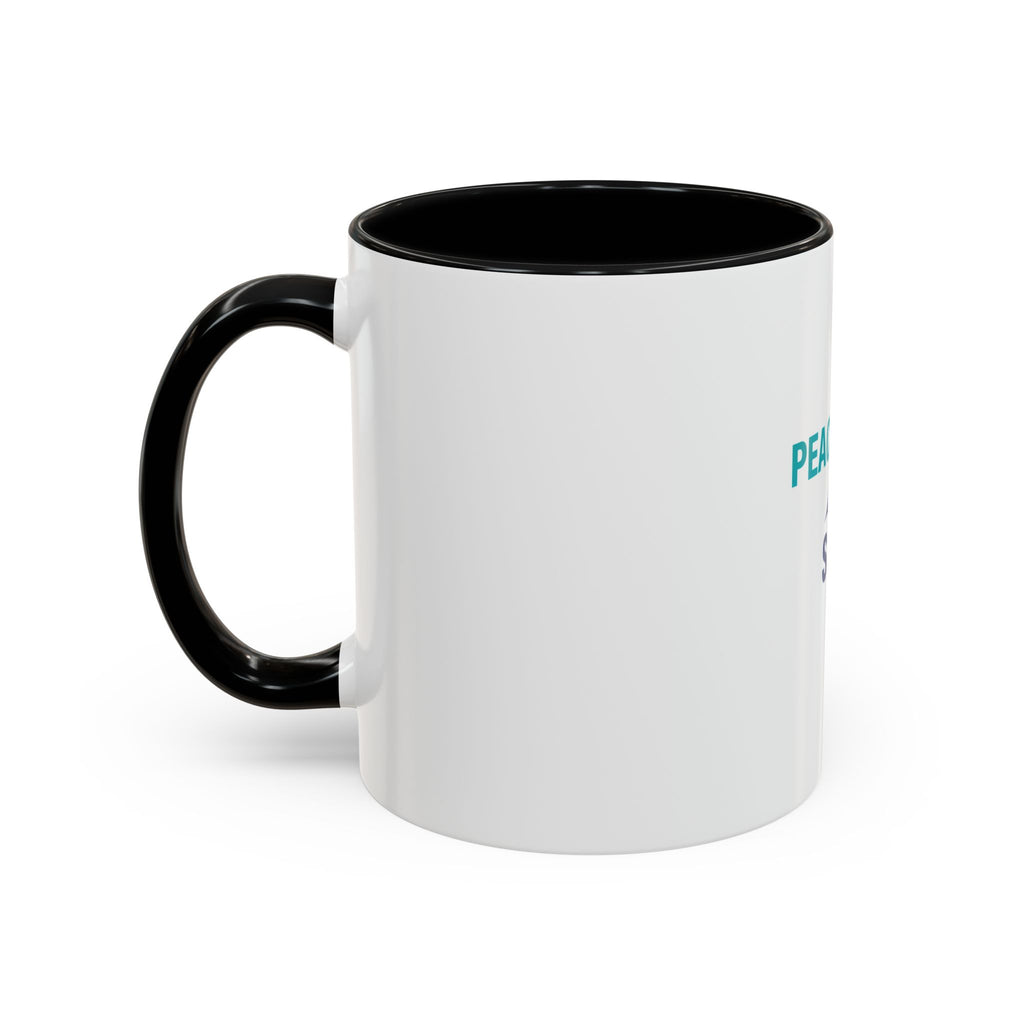 Peace • Love • Salt Accent Coffee Mug — Beach Wave Ceramic Cup (11/15 oz)