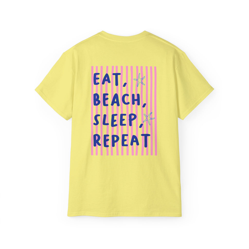 Beach Vibes T-Shirt — “Eat, Beach, Sleep, Repeat” Graphic Tee Salty Girl Collection