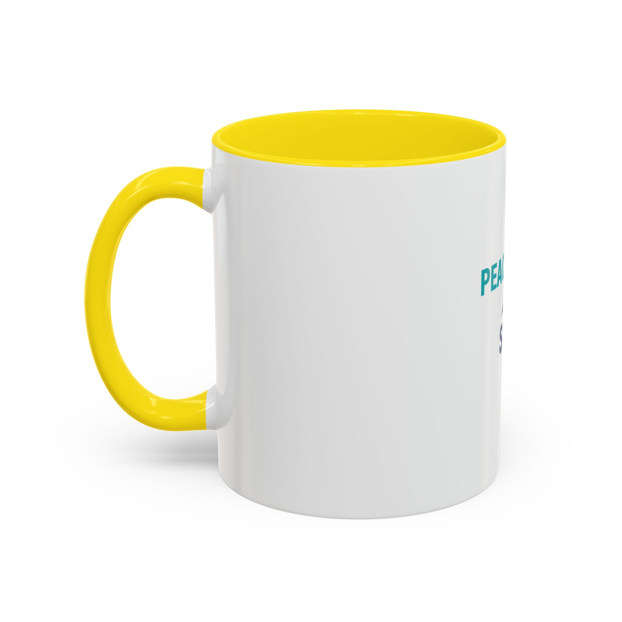 Peace • Love • Salt Accent Coffee Mug — Beach Wave Ceramic Cup (11/15 oz)