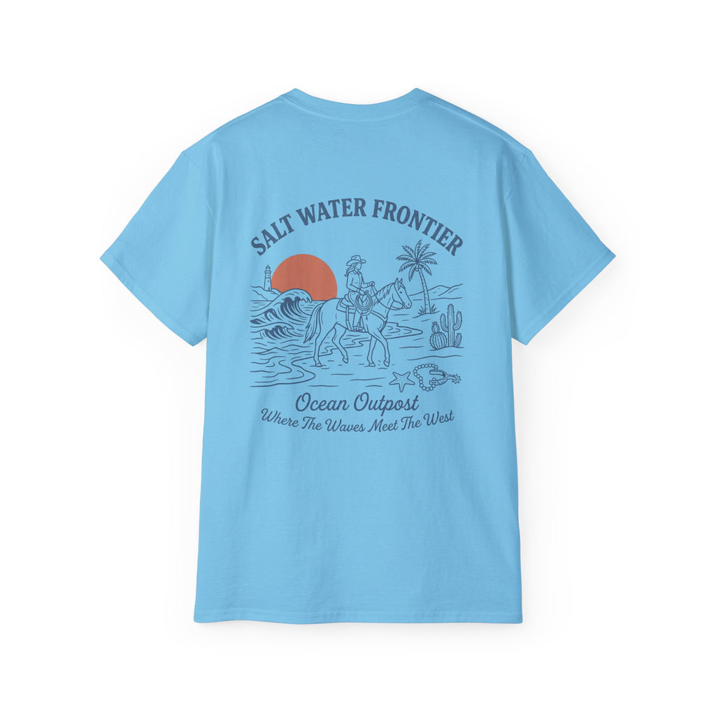 Salt Water Frontier Tee — Ocean Outpost Coastal Graphic T-Shirt Coastal Cowgirl