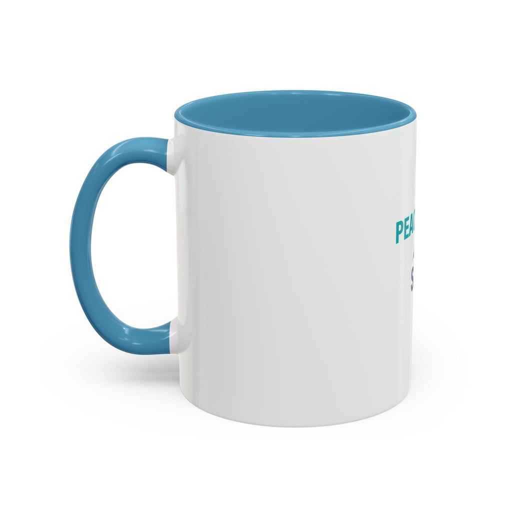 Peace • Love • Salt Accent Coffee Mug — Beach Wave Ceramic Cup (11/15 oz)