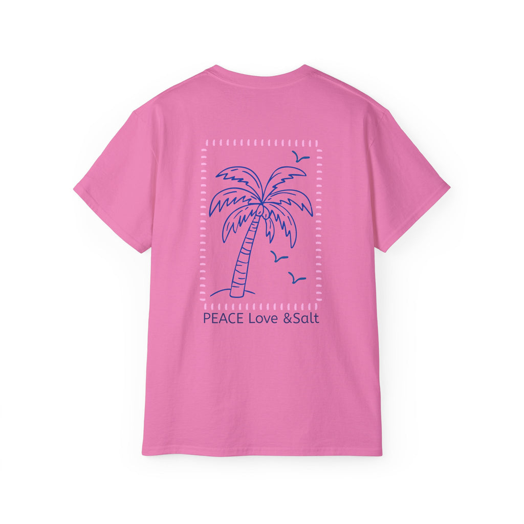Palm Tree Tee — "PEACE Love & Salt" Beach Graphic T-Shirt Peace Love & Salt Collection