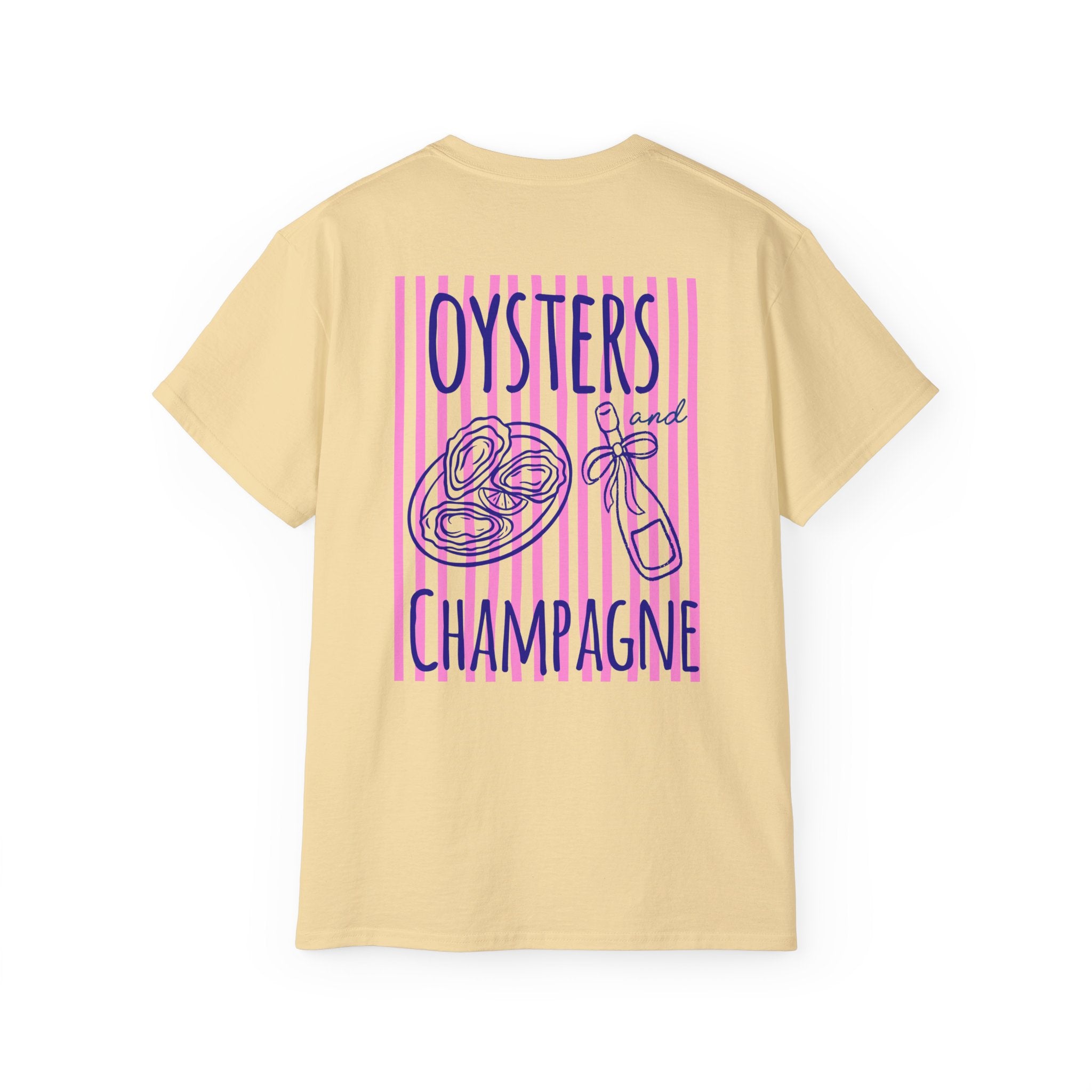 Oysters & Champagne Graphic Tee — Nautical Seafood Festival Shirt
