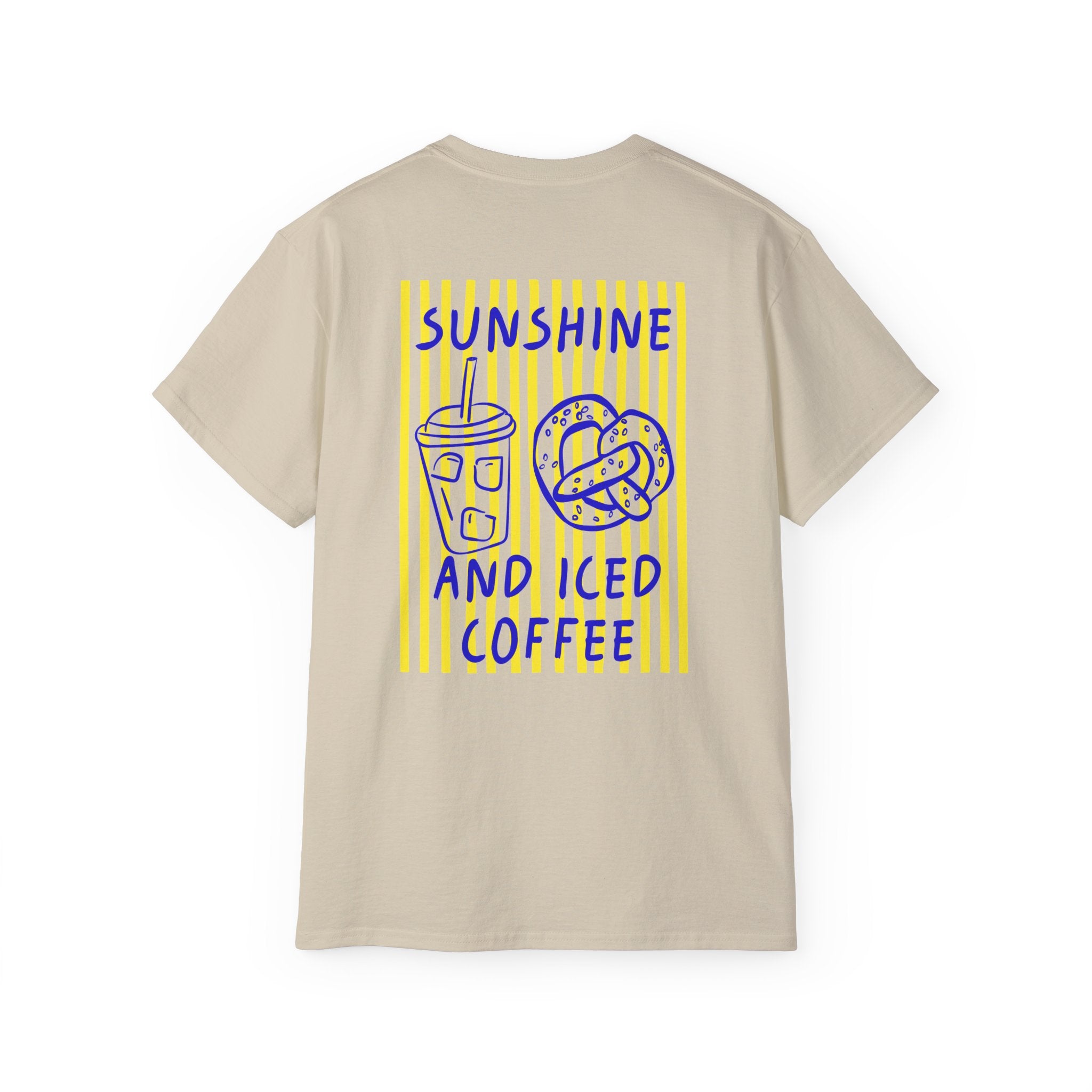 Sunshine and Iced Coffee T-Shirt — Cute Coffee & Pretzel Graphic Tee Sunshine Collection