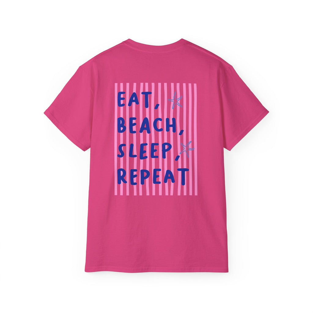 Beach Vibes T-Shirt — “Eat, Beach, Sleep, Repeat” Graphic Tee Salty Girl Collection