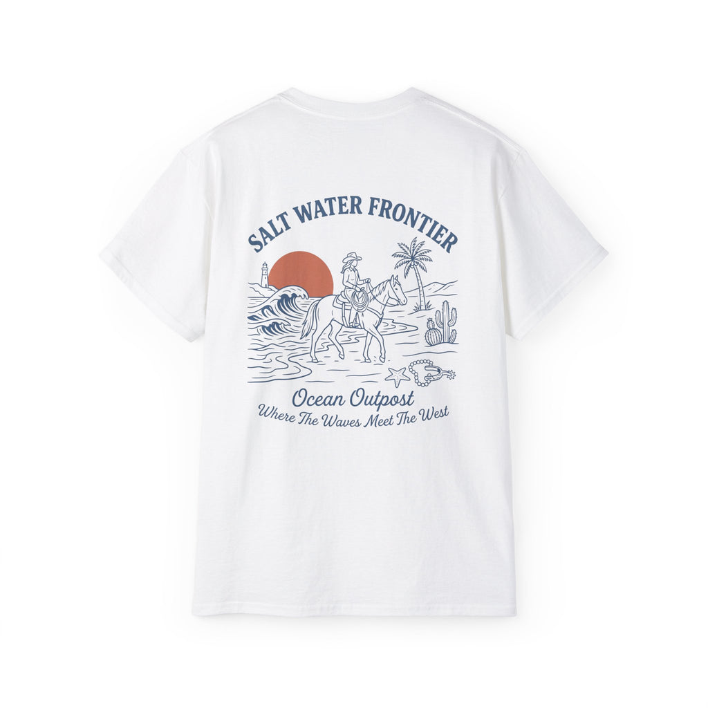 Salt Water Frontier Tee — Ocean Outpost Coastal Graphic T-Shirt Coastal Cowgirl