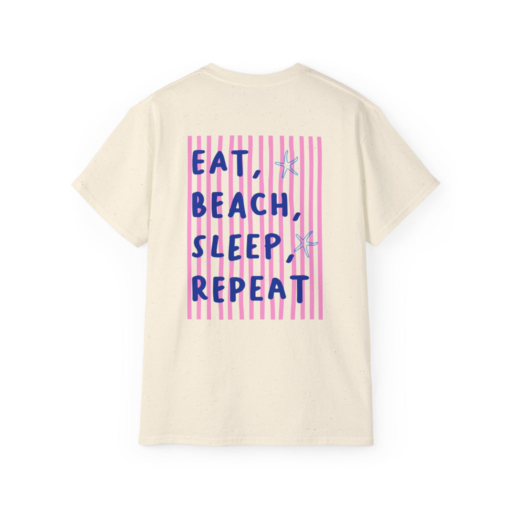 Beach Vibes T-Shirt — “Eat, Beach, Sleep, Repeat” Graphic Tee Salty Girl Collection