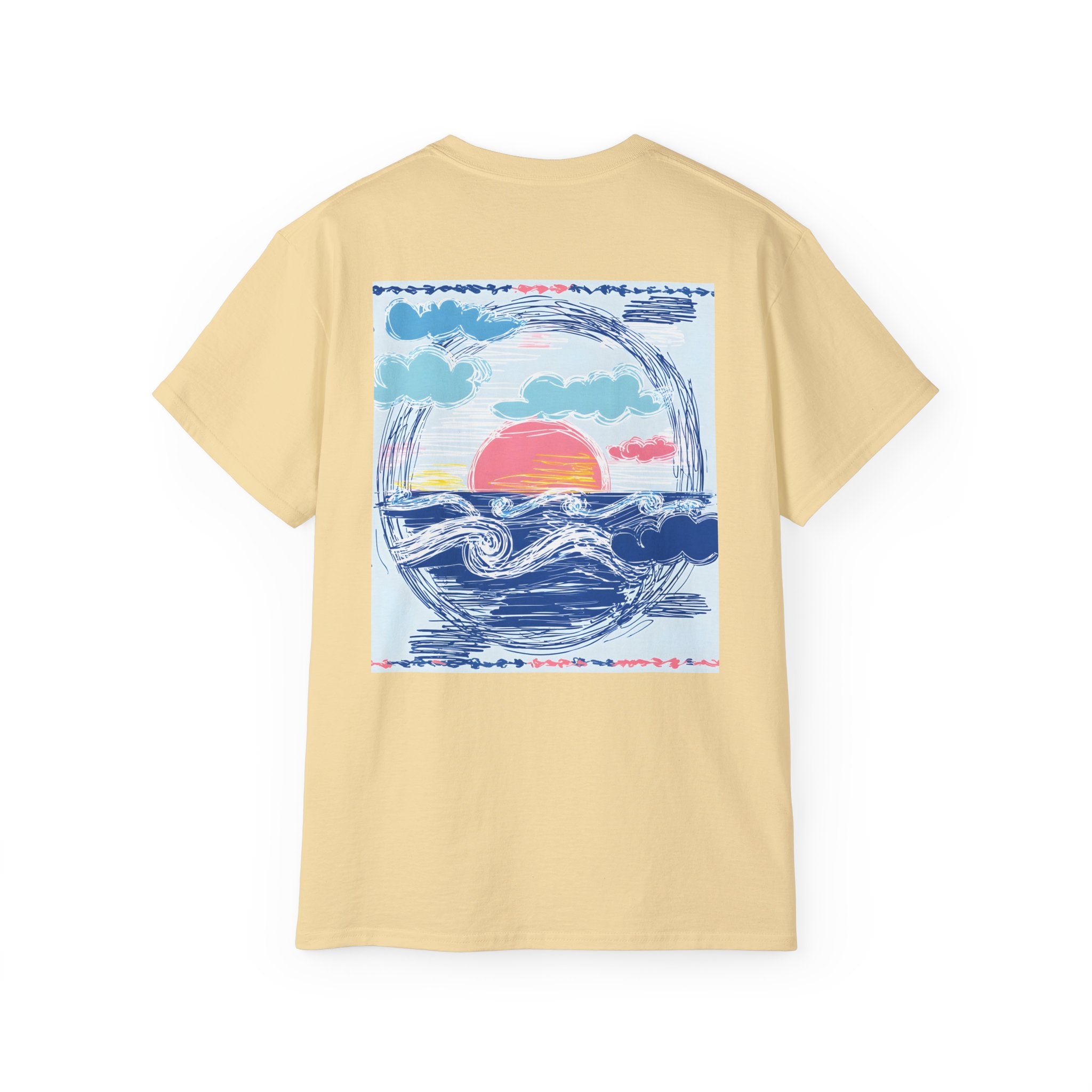 Sunset Wave Tee — Beach Graphic Cotton T-Shirt - Peace Love & salt Collection