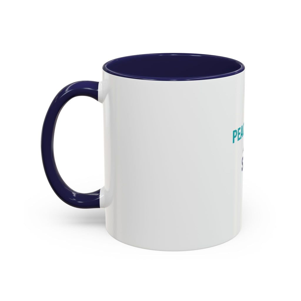 Peace • Love • Salt Accent Coffee Mug — Beach Wave Ceramic Cup (11/15 oz)