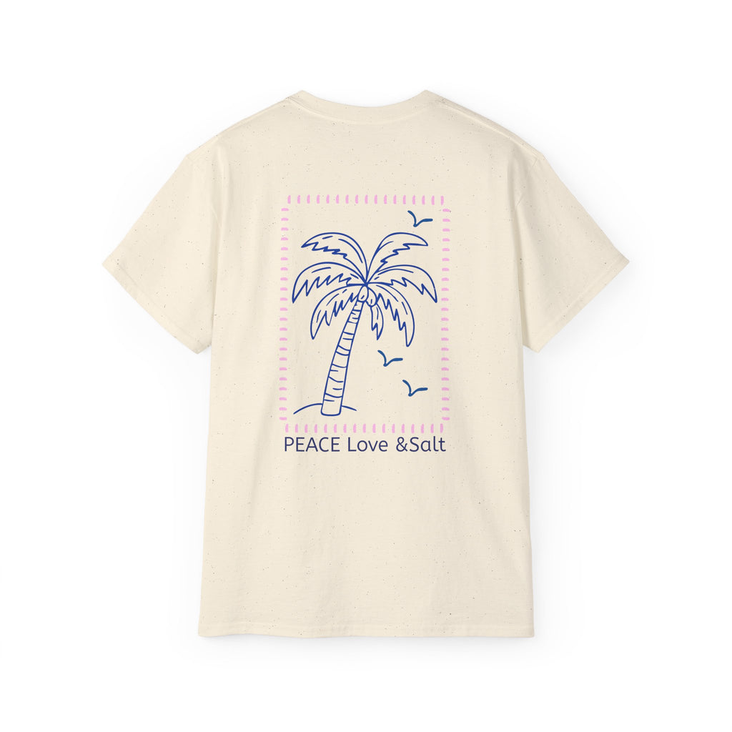 Palm Tree Tee — "PEACE Love & Salt" Beach Graphic T-Shirt Peace Love & Salt Collection