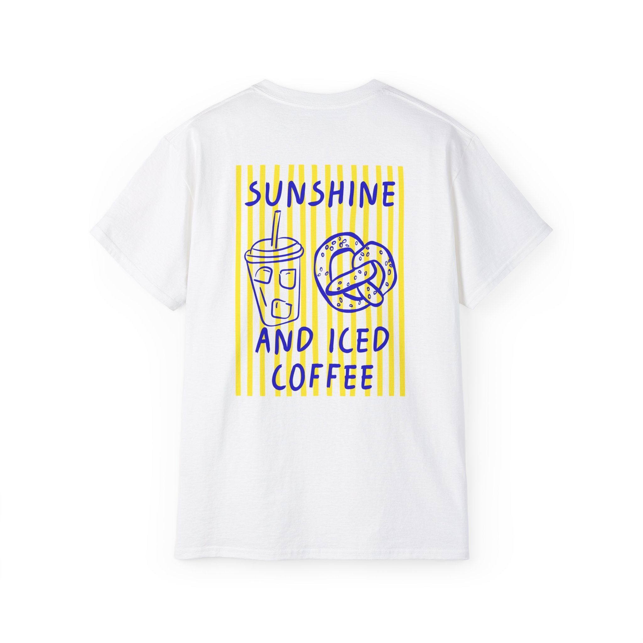 Sunshine and Iced Coffee T-Shirt — Cute Coffee & Pretzel Graphic Tee Sunshine Collection