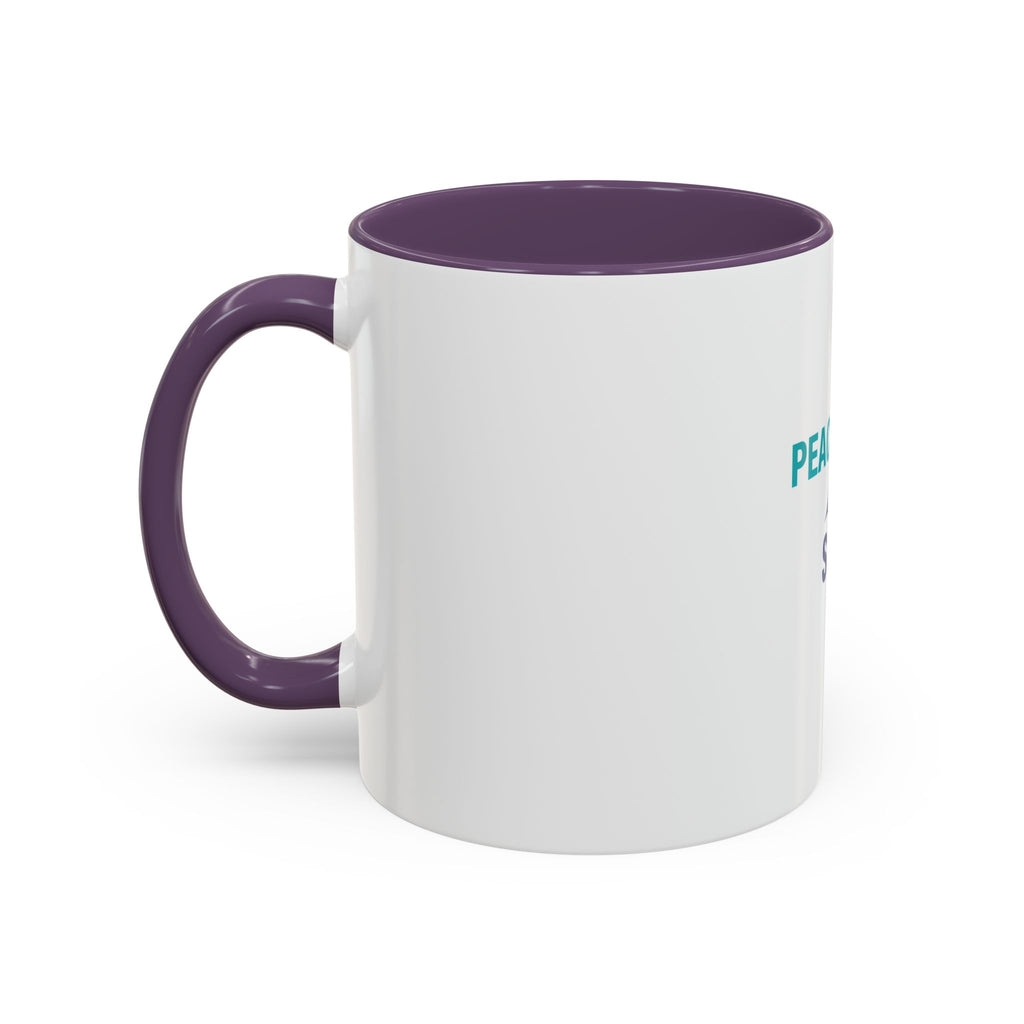 Peace • Love • Salt Accent Coffee Mug — Beach Wave Ceramic Cup (11/15 oz)