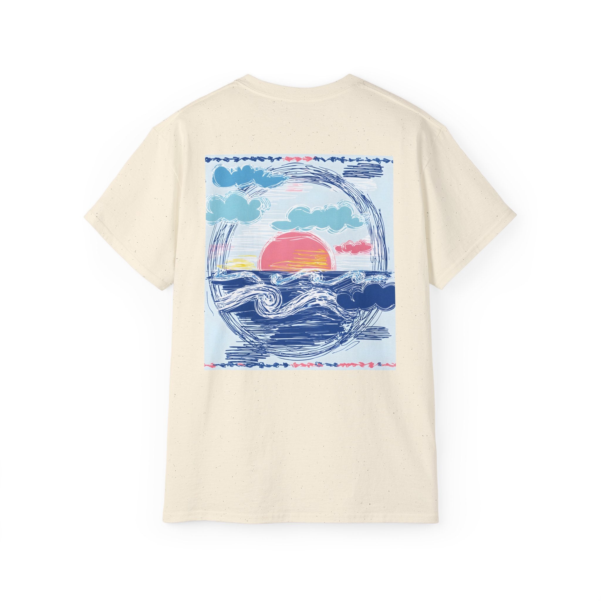 Sunset Wave Tee — Beach Graphic Cotton T-Shirt - Peace Love & salt Collection