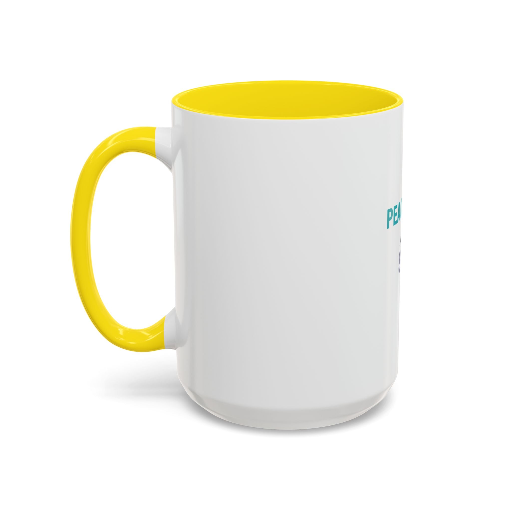 Peace • Love • Salt Accent Coffee Mug — Beach Wave Ceramic Cup (11/15 oz)