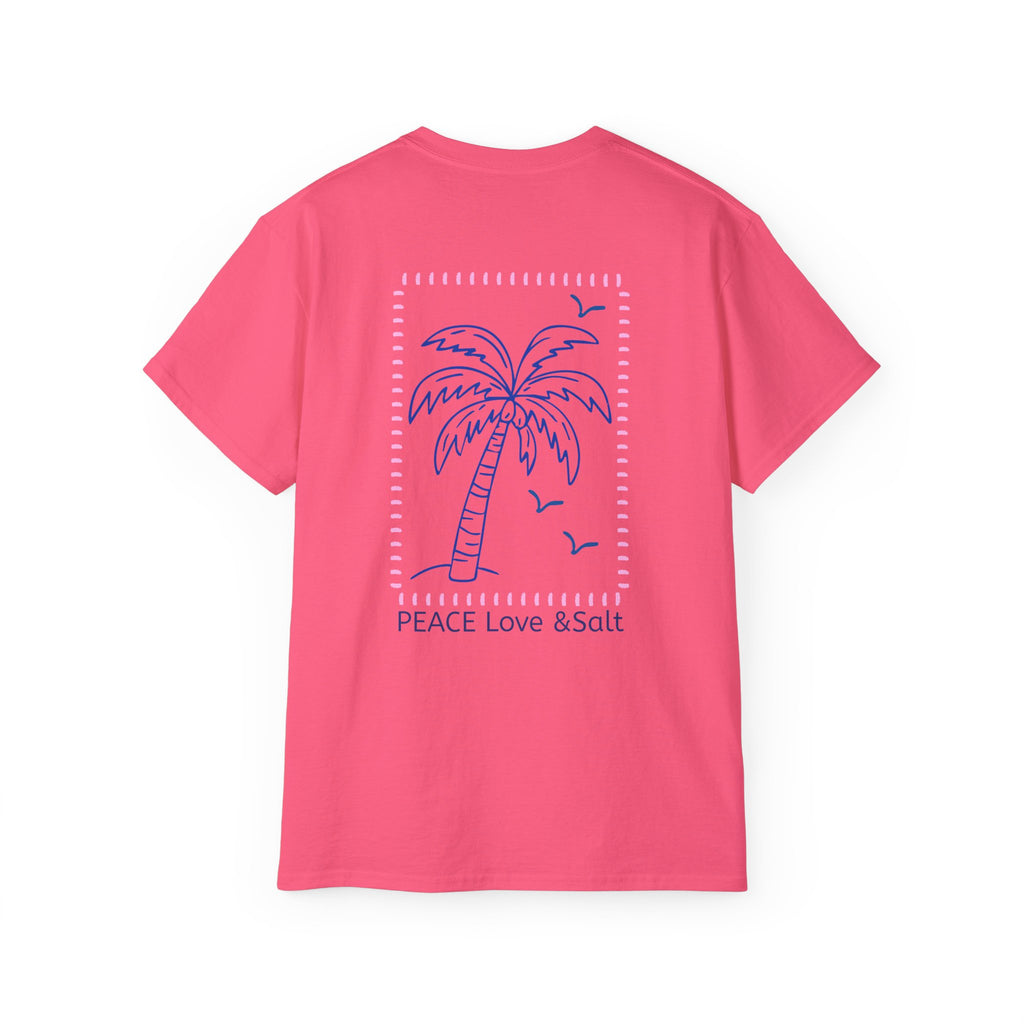Palm Tree Tee — "PEACE Love & Salt" Beach Graphic T-Shirt Peace Love & Salt Collection