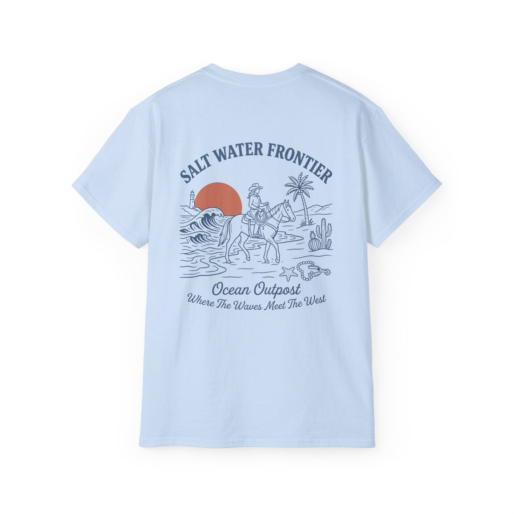 Salt Water Frontier Tee — Ocean Outpost Coastal Graphic T-Shirt Coastal Cowgirl